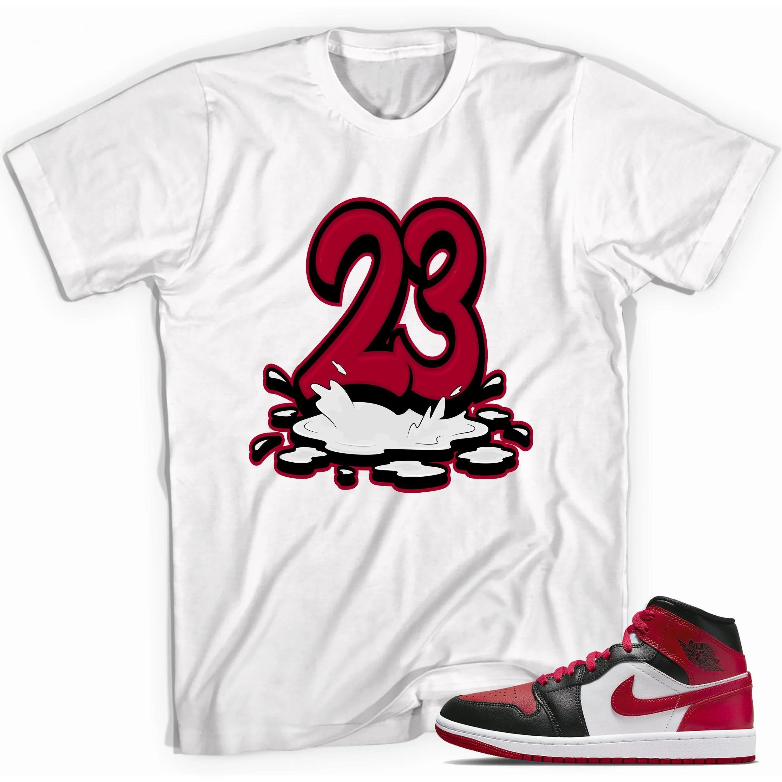 1 Mid Alternate Bred Toe Shirt 23 Melting