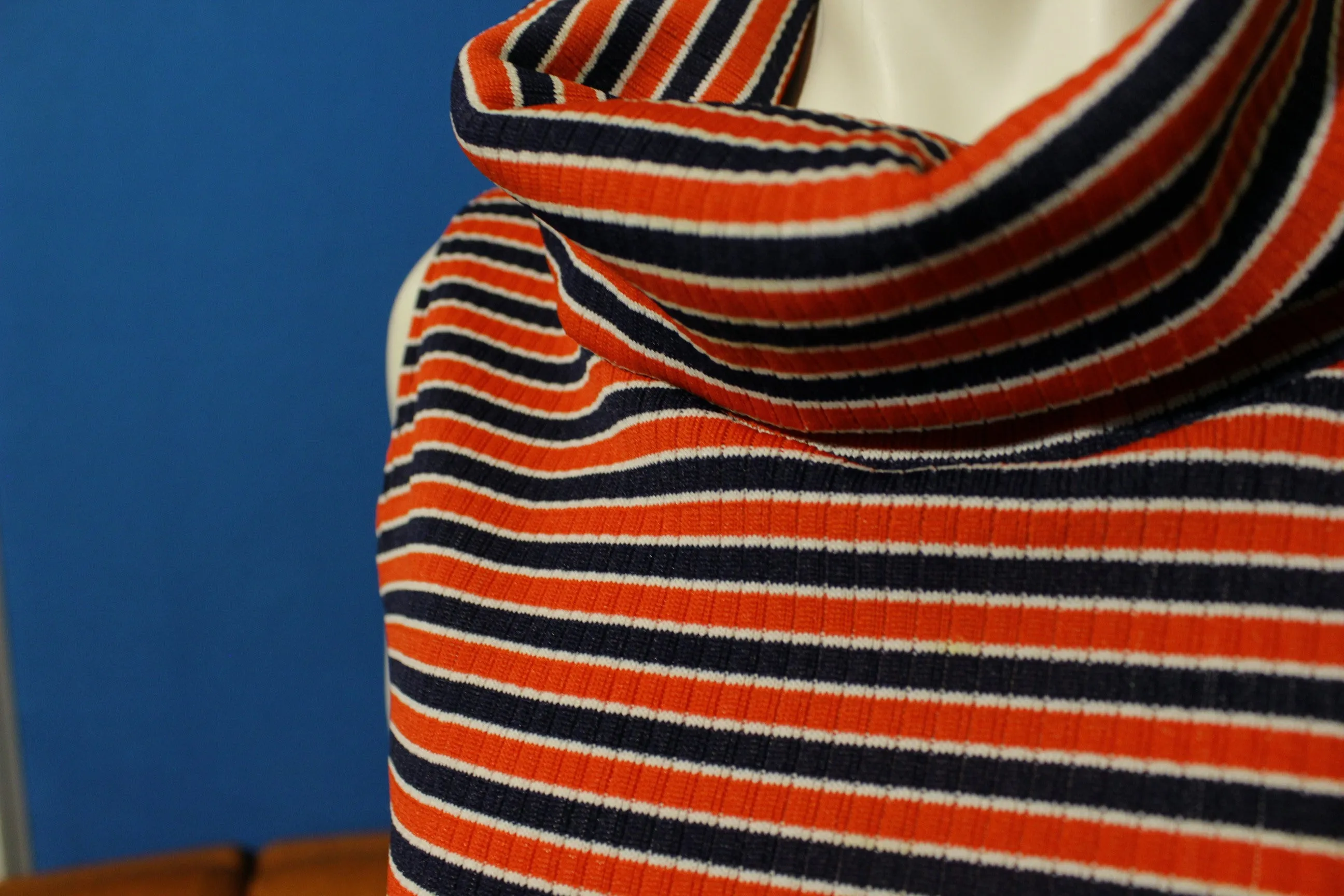 1960's Striped Turtle Neck Sleeveless Shirt