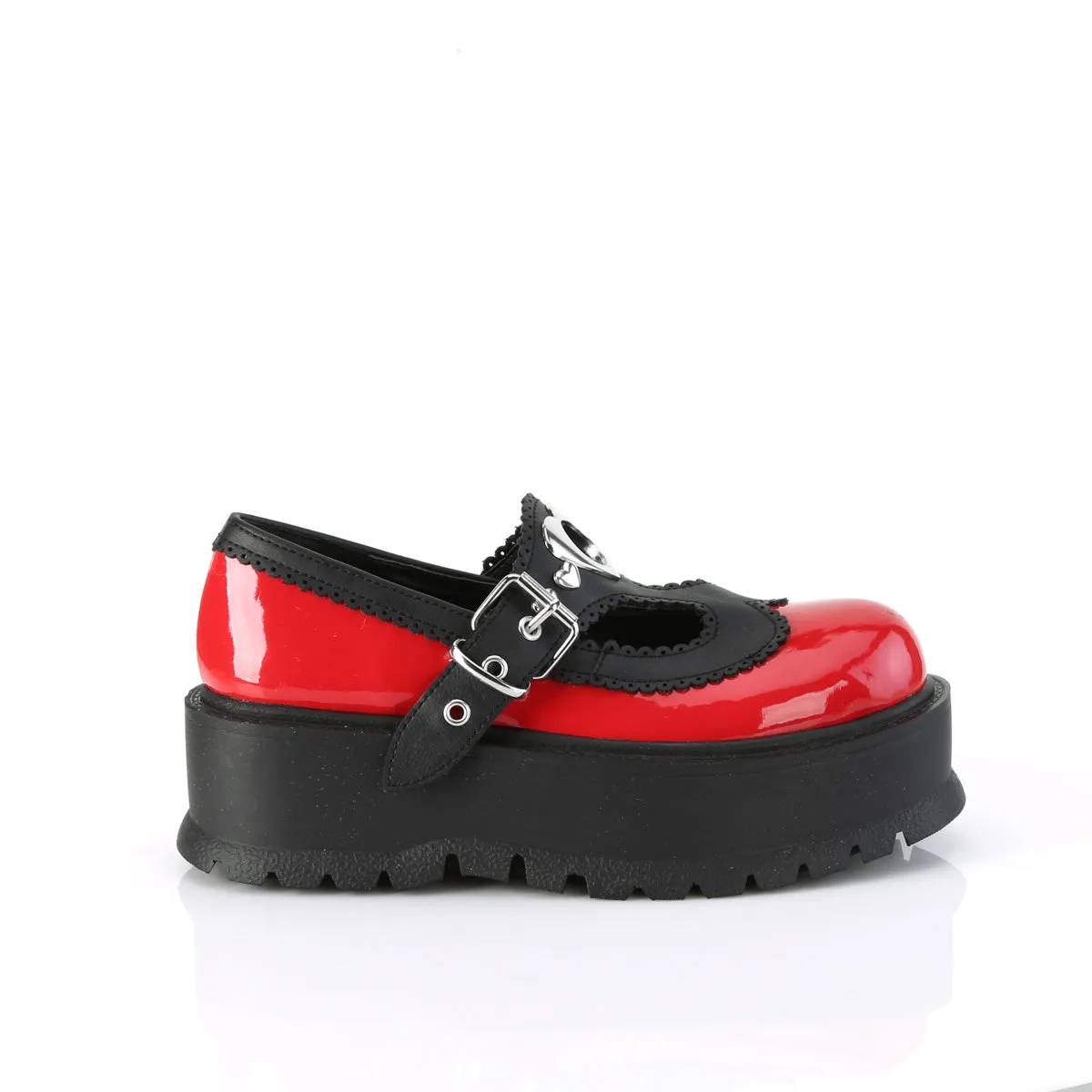 2 Inch Platform SLACKER-23 Red Black Pu