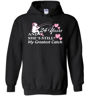 24 Years Anniversary She Still My Greatest Catch Hoodie