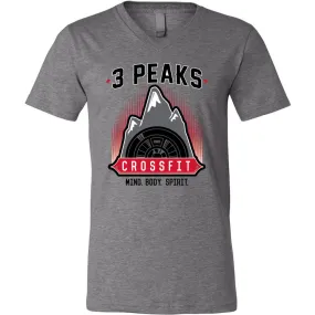 3 Peak CrossFit - 100 - Stacked - Men's V-Neck T-Shirt