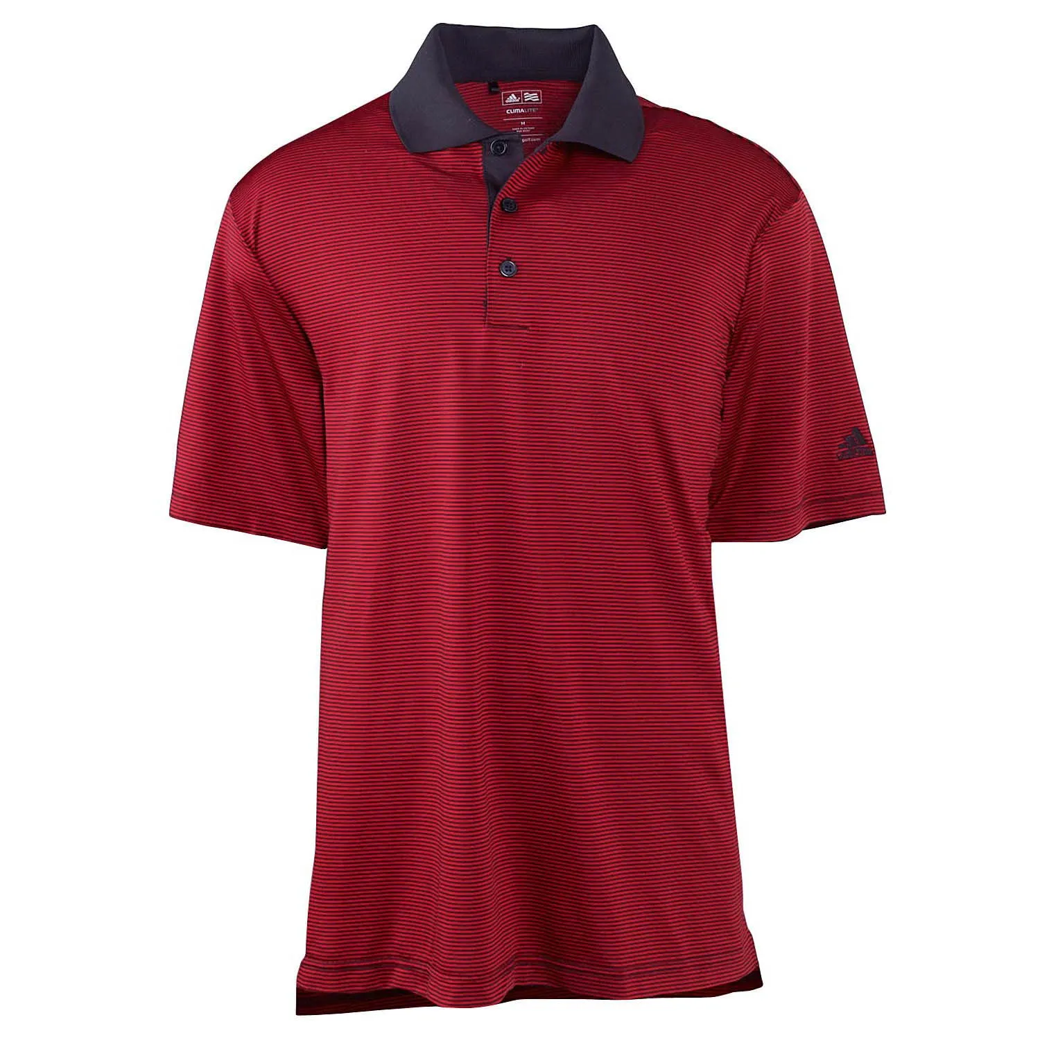 adidas Golf Men's ClimaLite Black/Red Classic Stripe S/S Polo