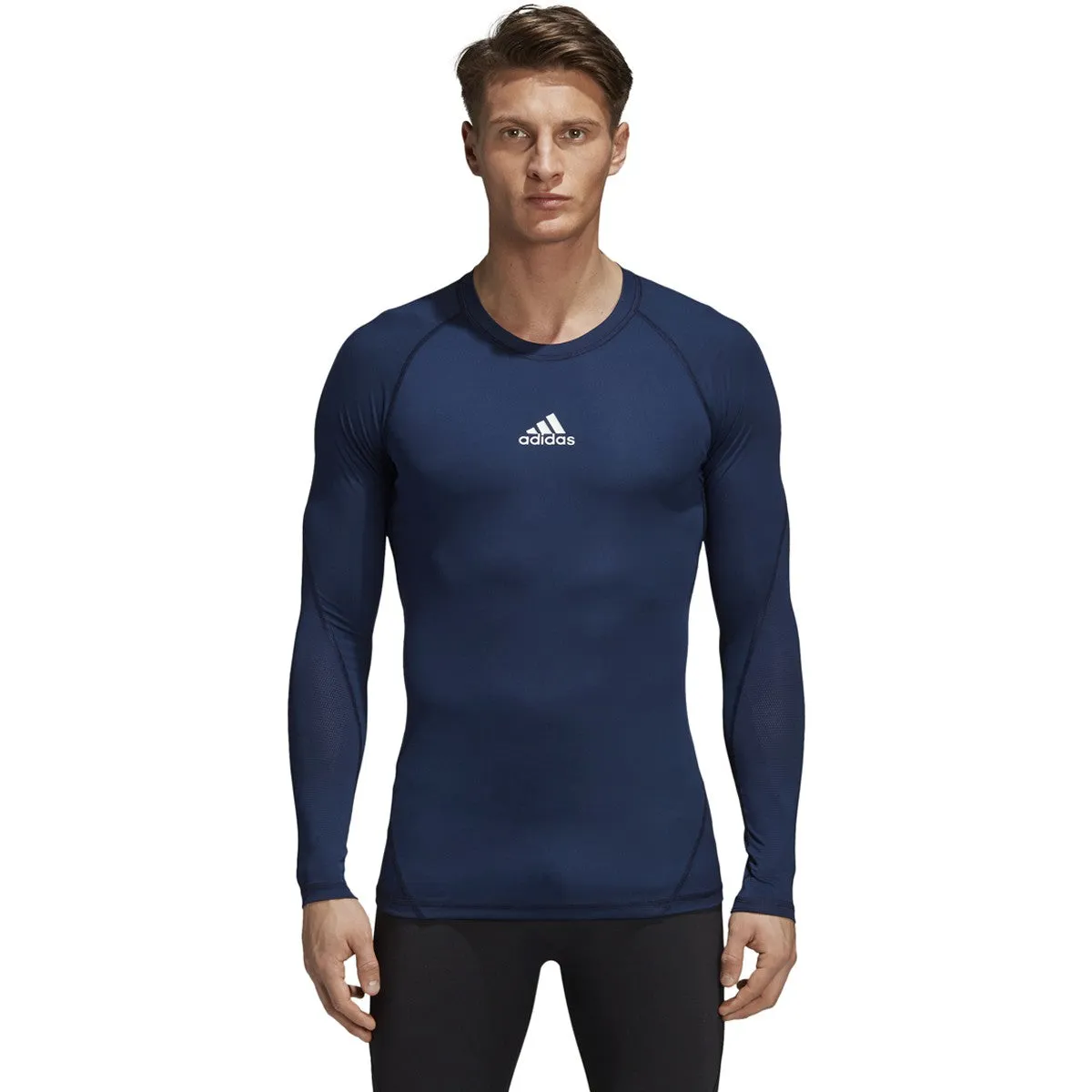 adidas Men's Collegiate Navy Alphaskin Long Sleeve Tee