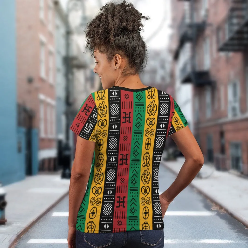 African Symbols In Pan African Colors T-Shirt