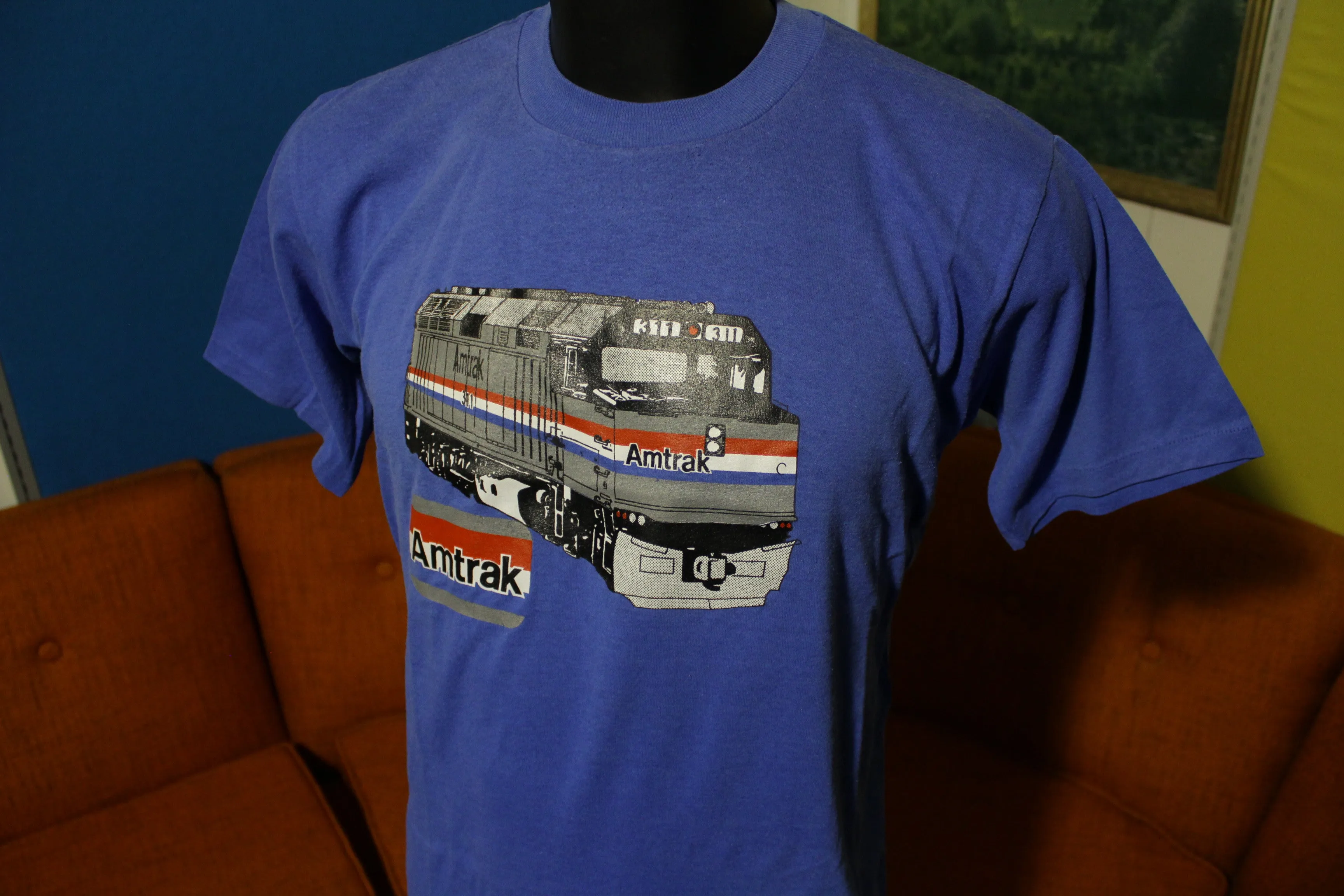 Amtrak 311 Vintage Red White Blue Locomotive 80's Single Stitch USA T-Shirt