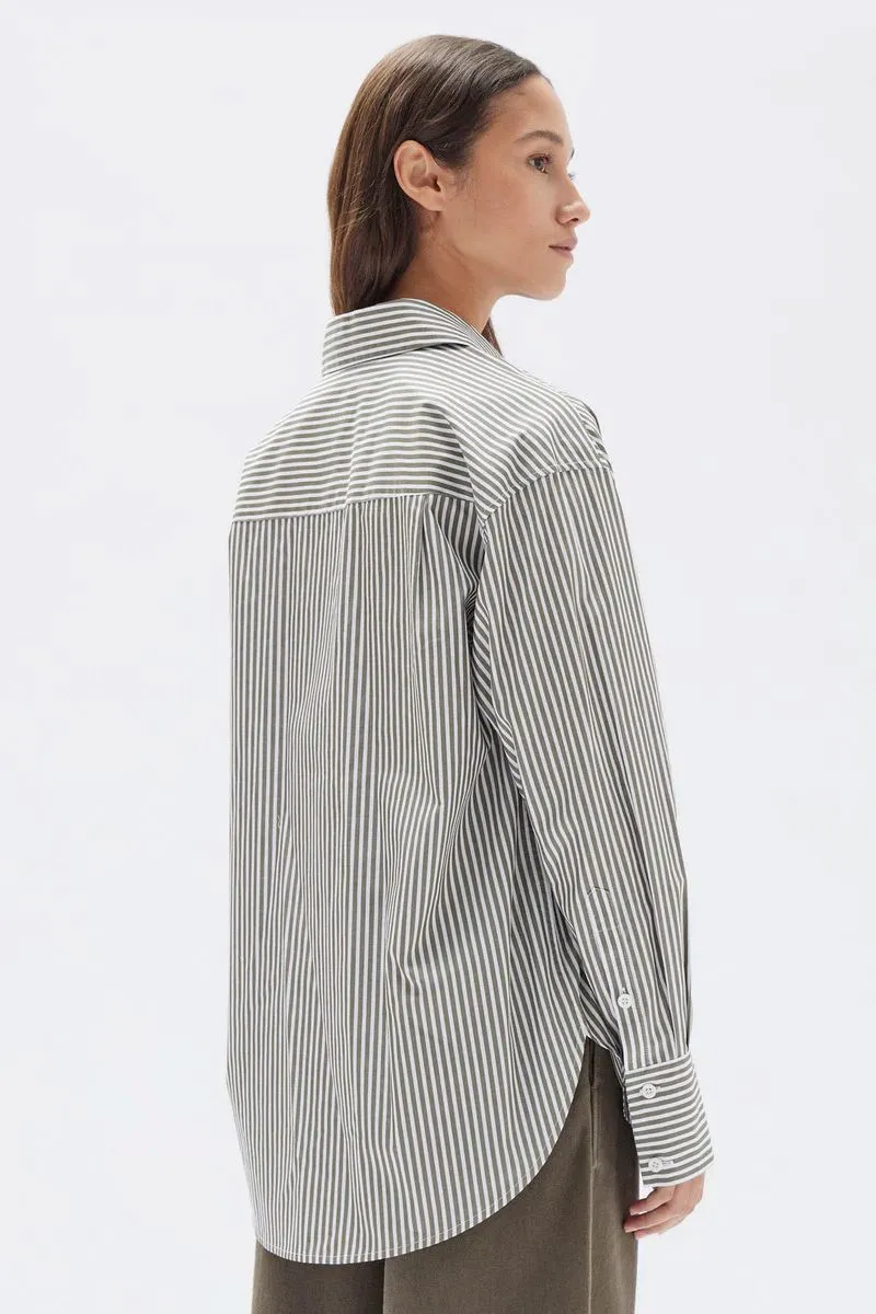 Assembly Label Signature Stripe Poplin Shirt - Spruce/White