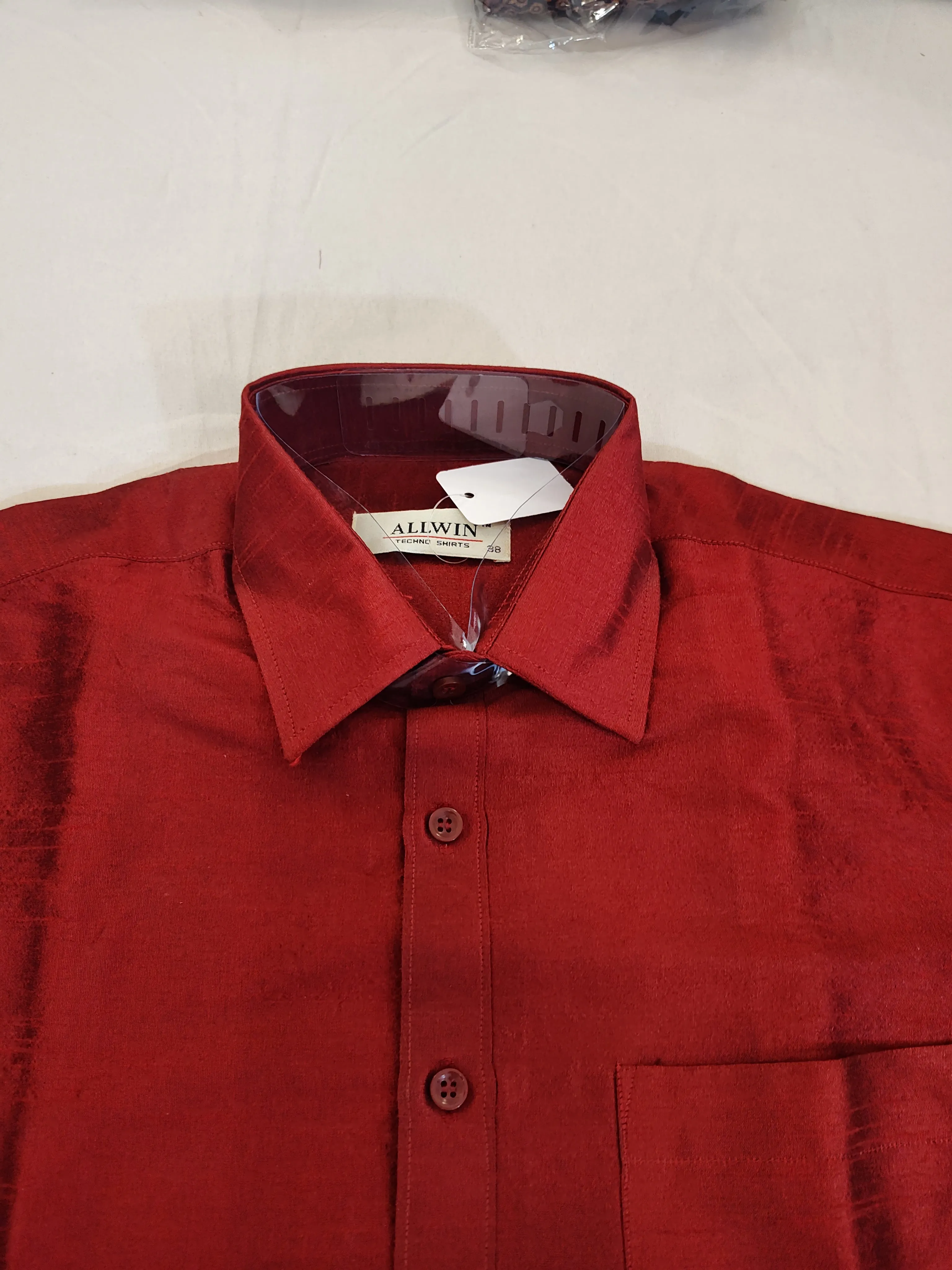 Attractive Red Color Half Sleeve Silk Shirt For Men