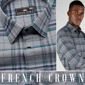 Battleship Gray Checkered Royal Oxford Shirt