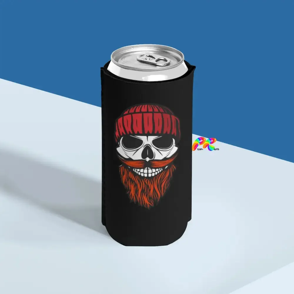 Beard and Beanie Slim Can Cooler