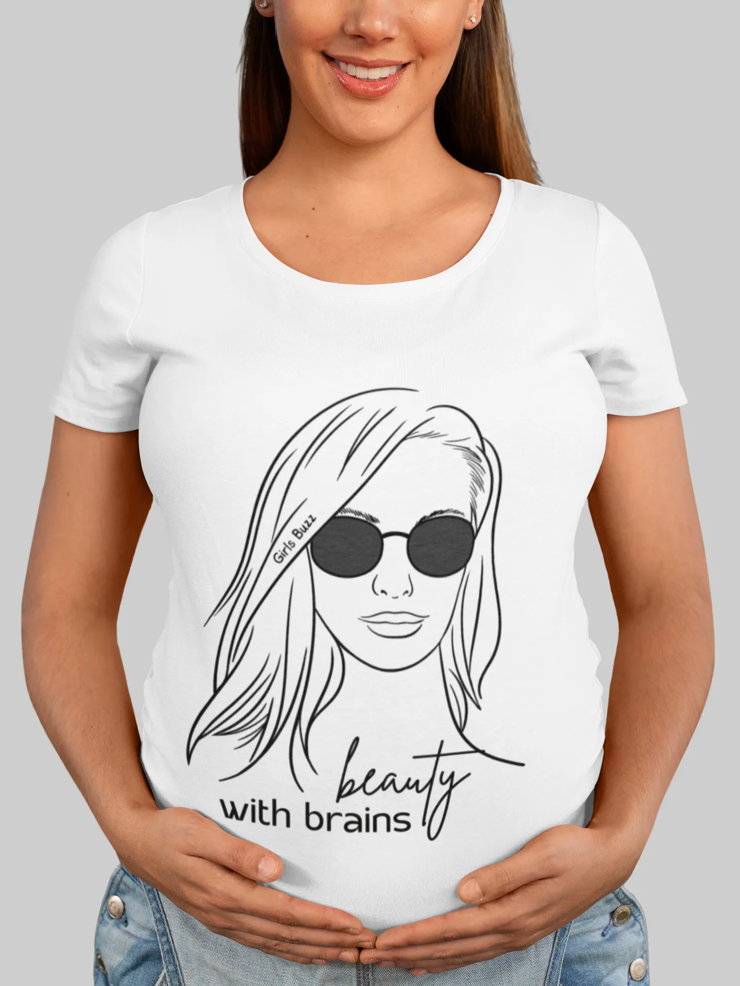 Beauty With Brains Maternity T-shirt