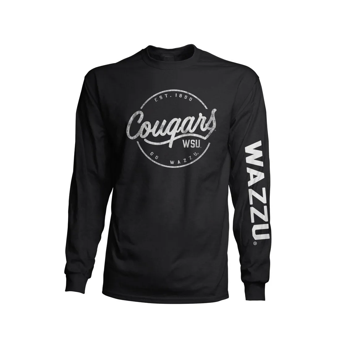 Black and White WAZZU Long Sleeve T-Shirt