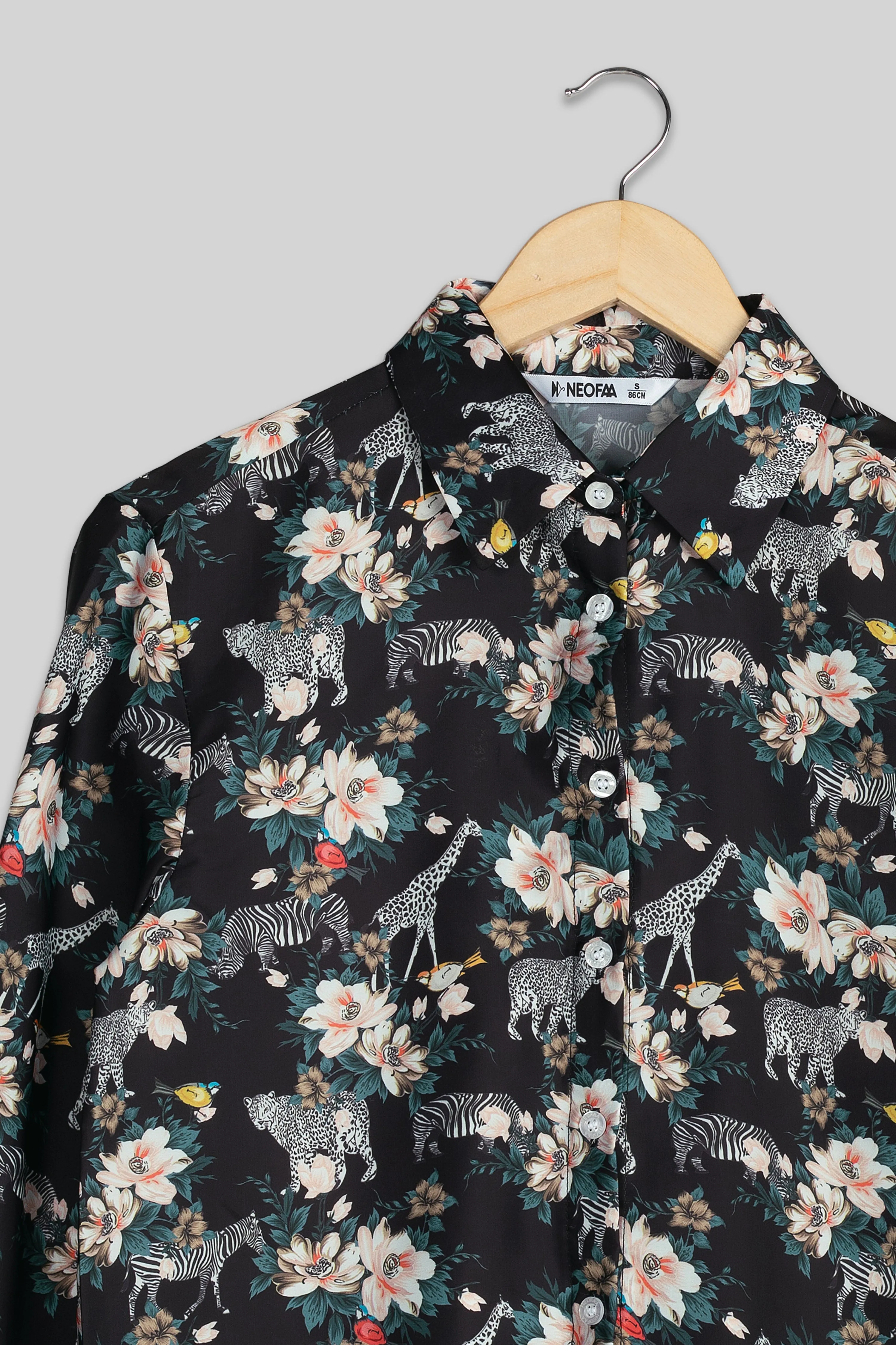 Black Animal Kingdom Shirt For Women