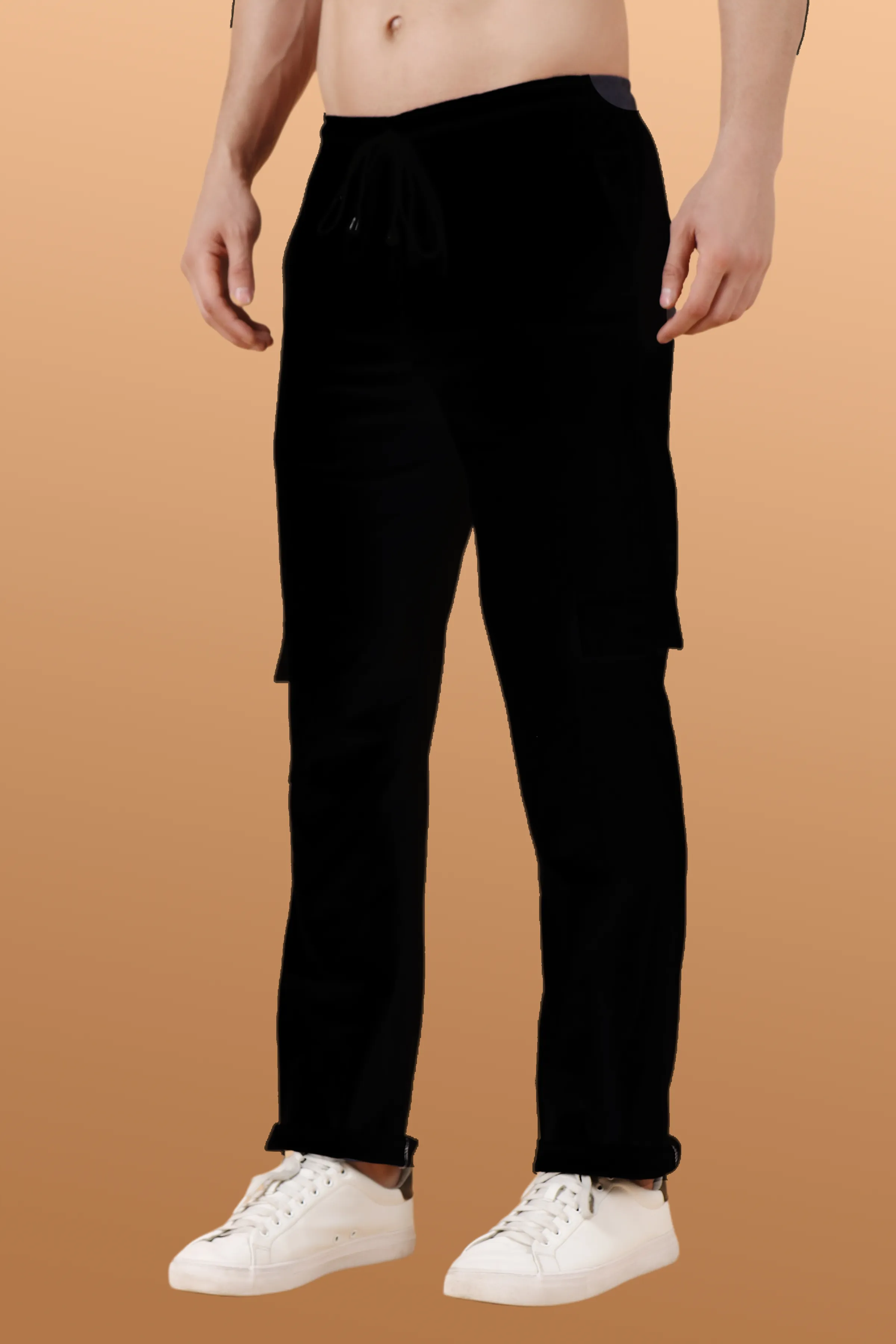 Black Stretch Cargo Pants