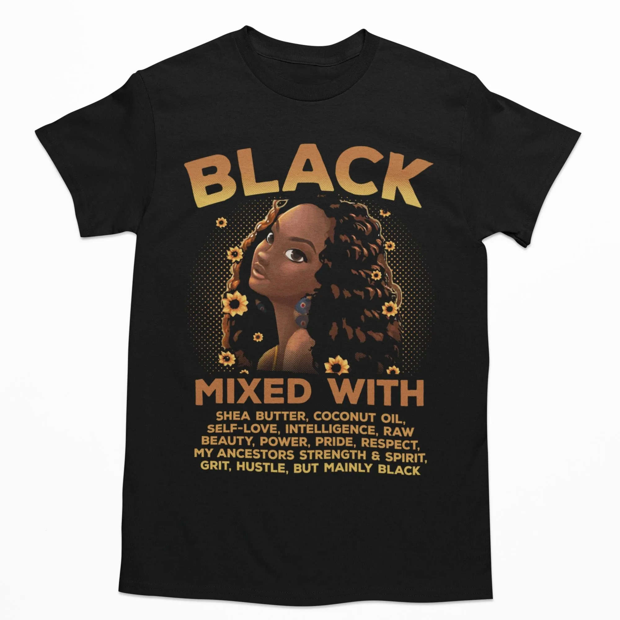 Black Woman Mixed With Black T-Shirt