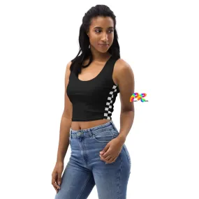 Checkered Sleeveless Crop Top