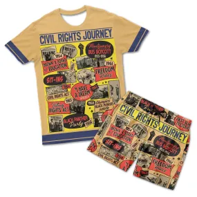 Civil Rights Events in 50s Style T-shirt and Shorts Set