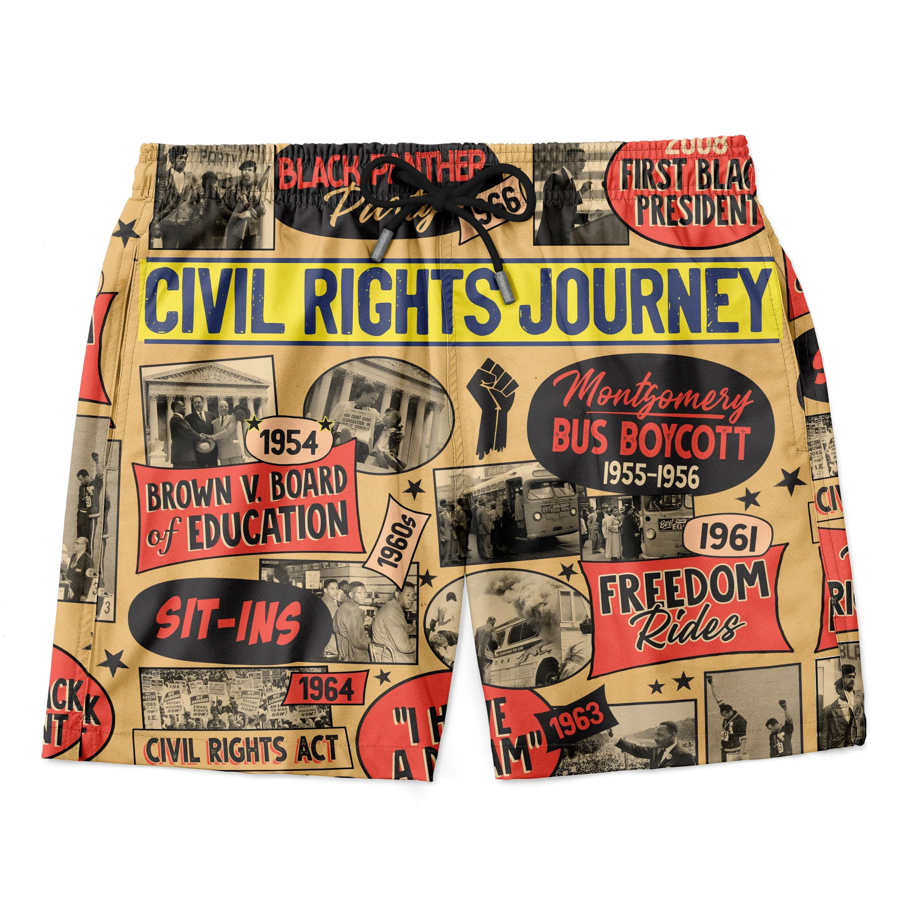 Civil Rights Events in 50s Style T-shirt and Shorts Set