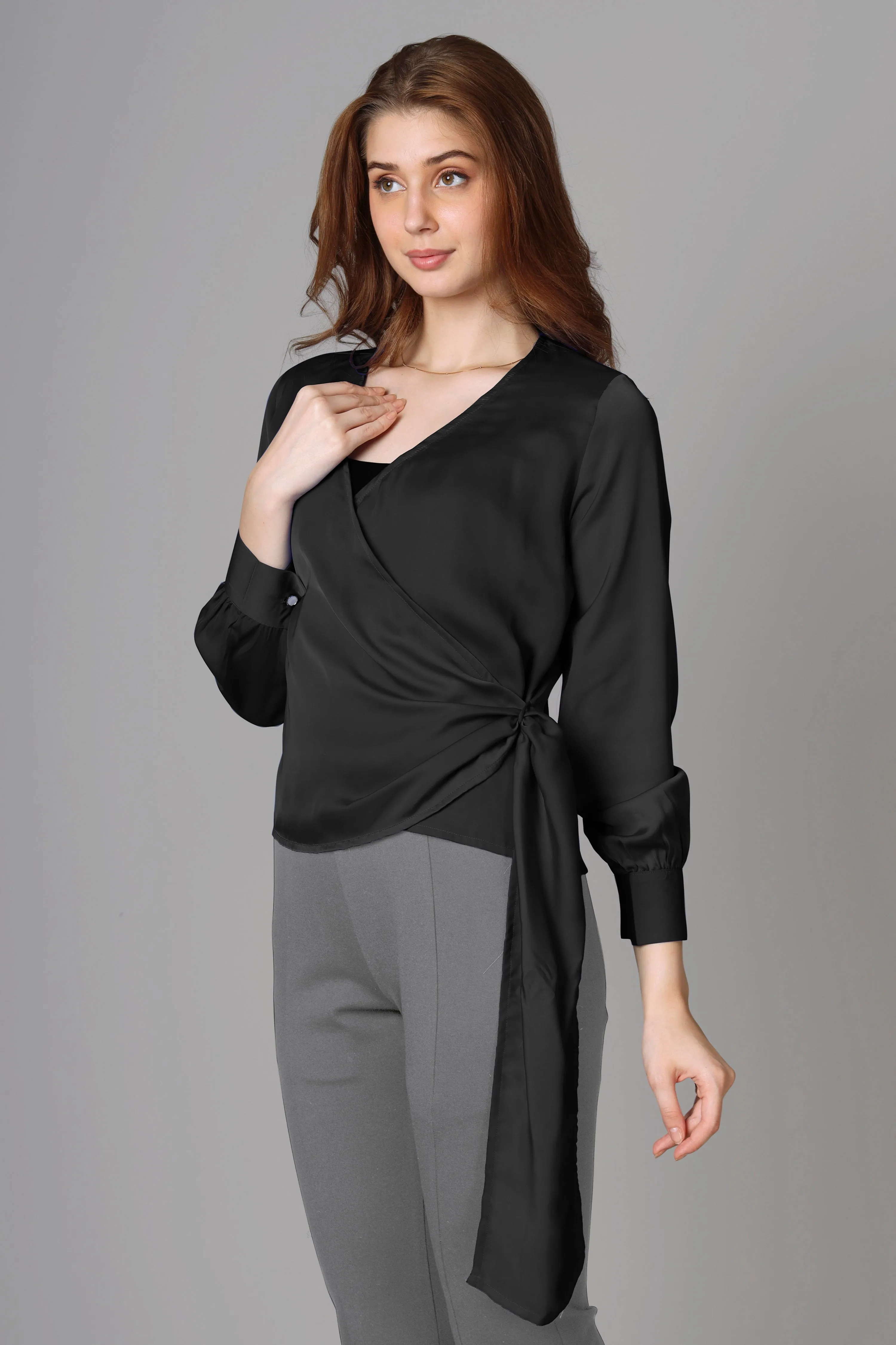 Classic Plain Black Top For Women