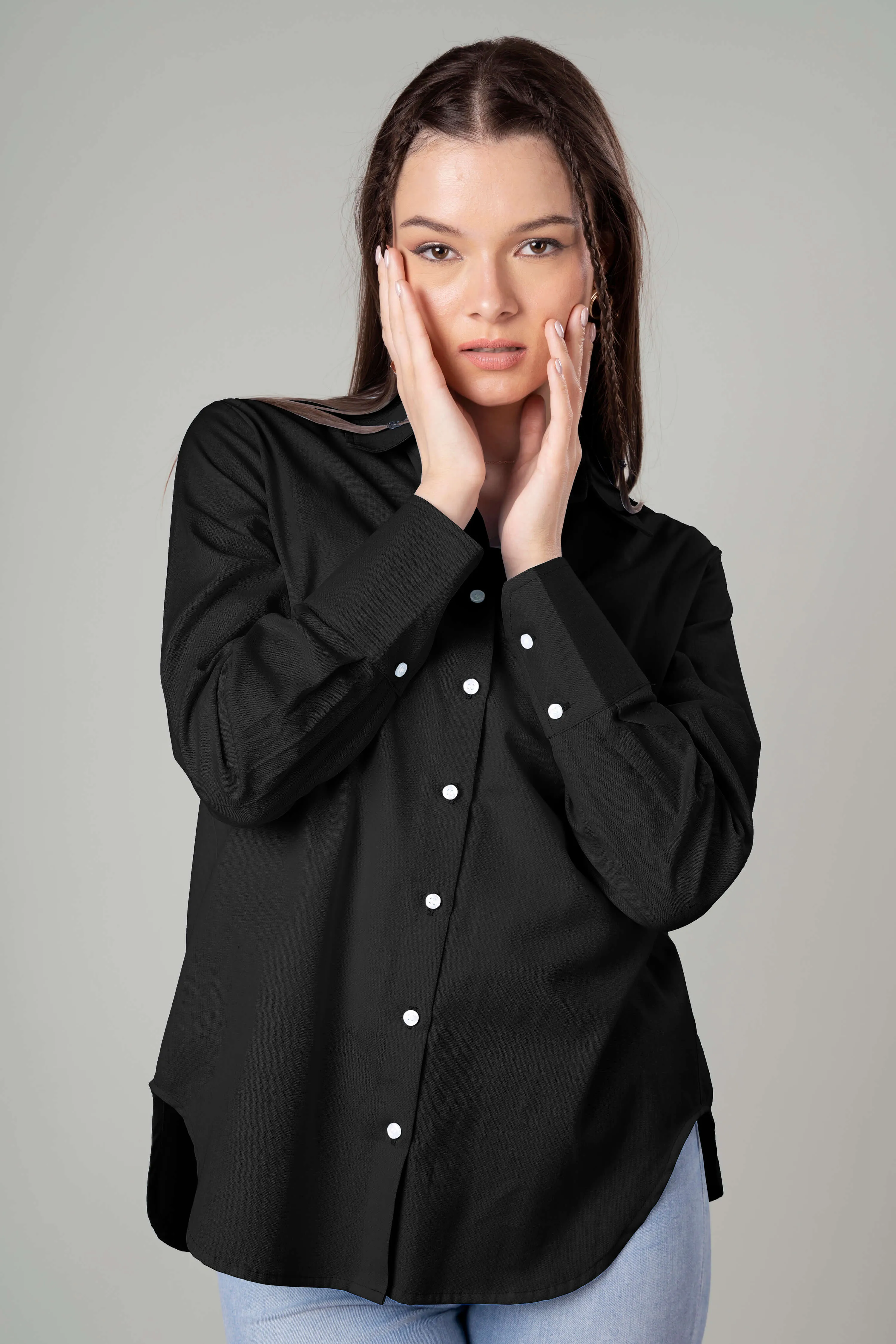 Classic Plain Cotton Shirt For Women