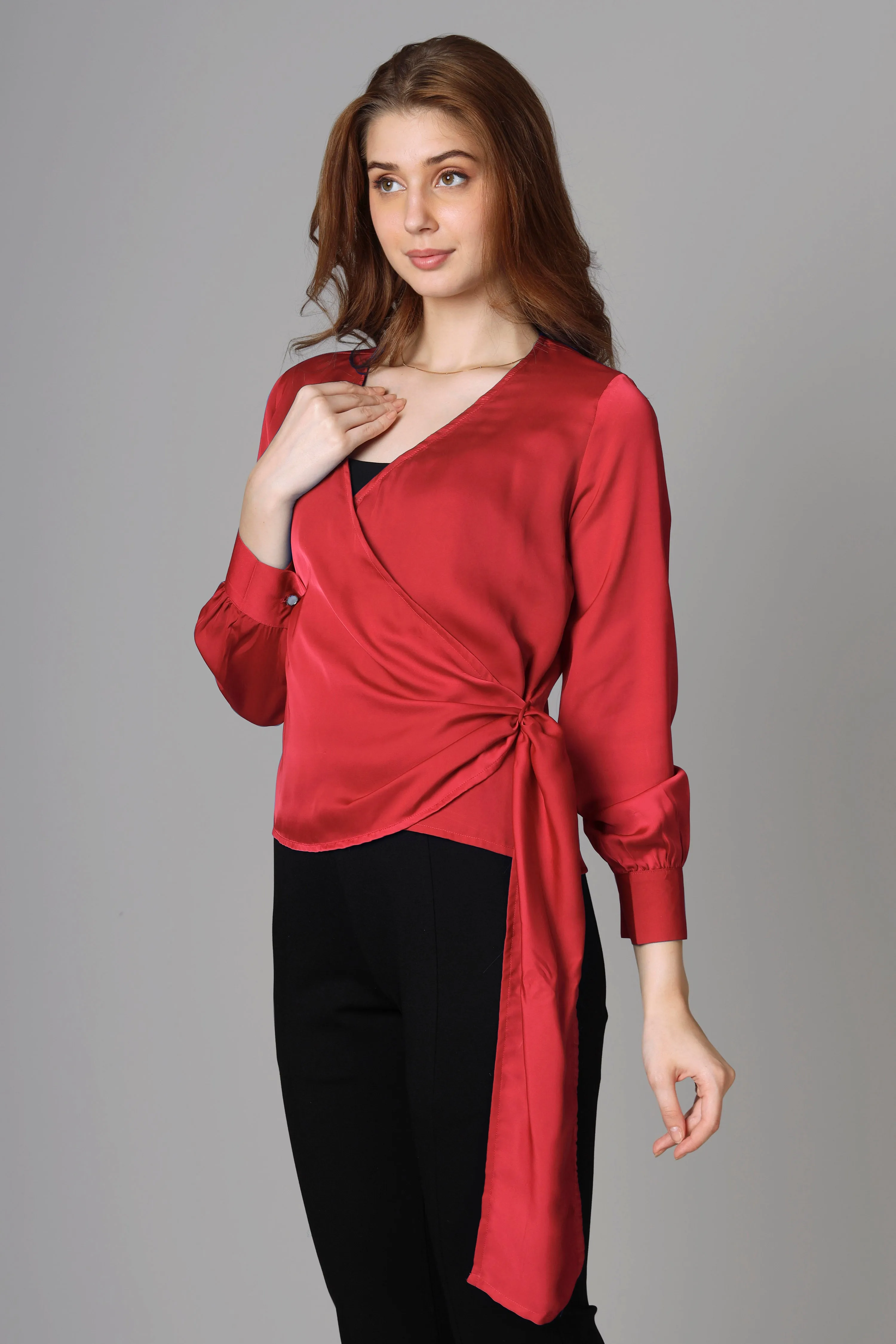 Classic Plain Red Top For Women