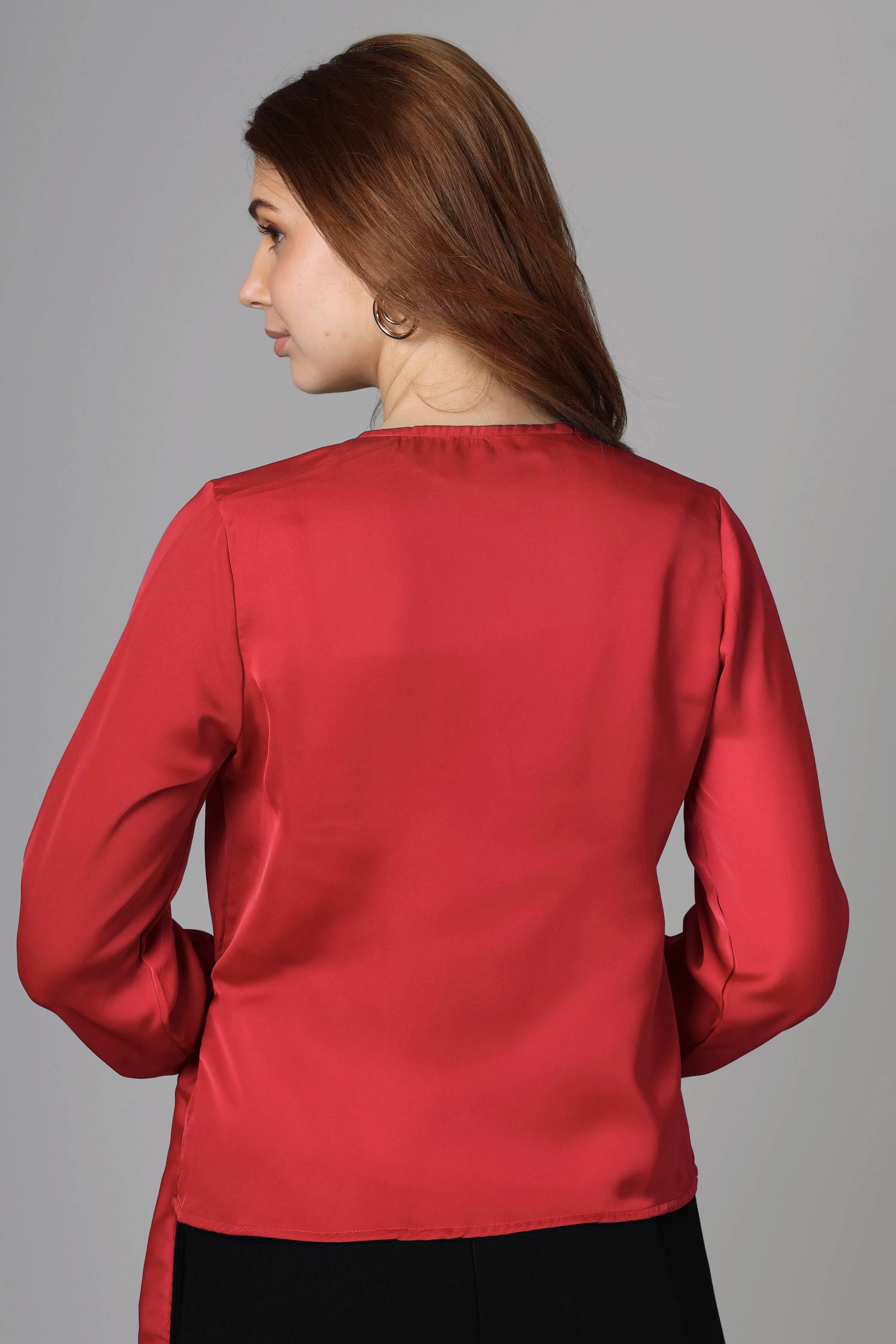 Classic Plain Red Top For Women