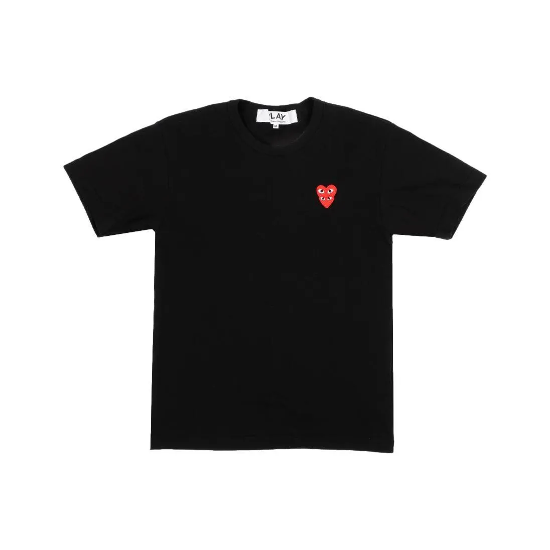 COMME DES GARCONS EMBRODIERED DOUBLE RED HEART T-SHIRT