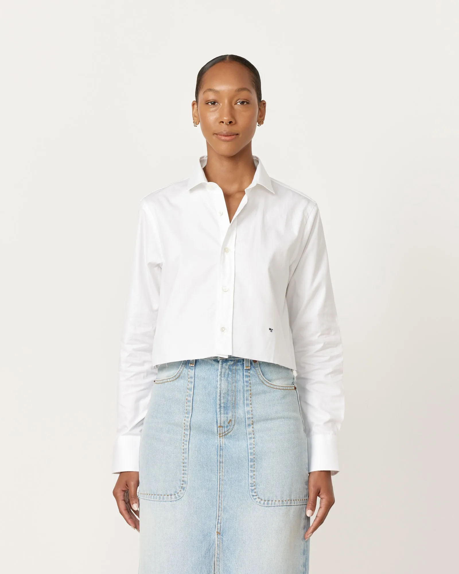 Cropped Shirt in White