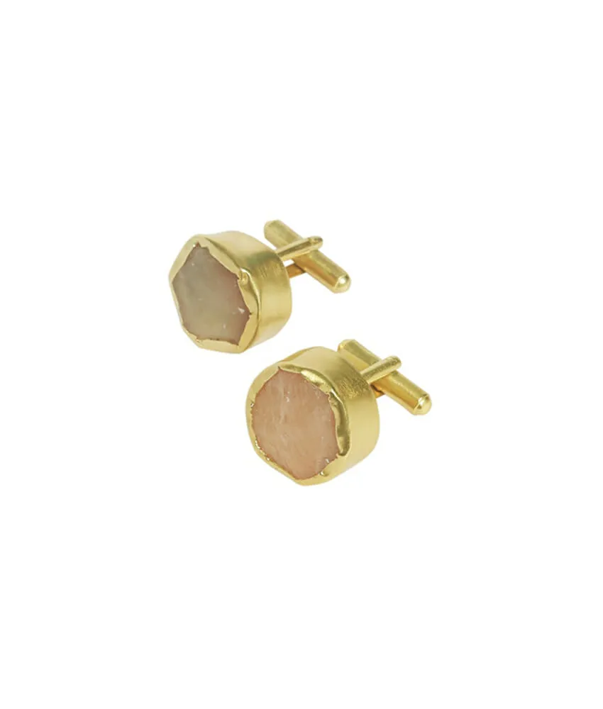 Cuff Links with Rose Quartz