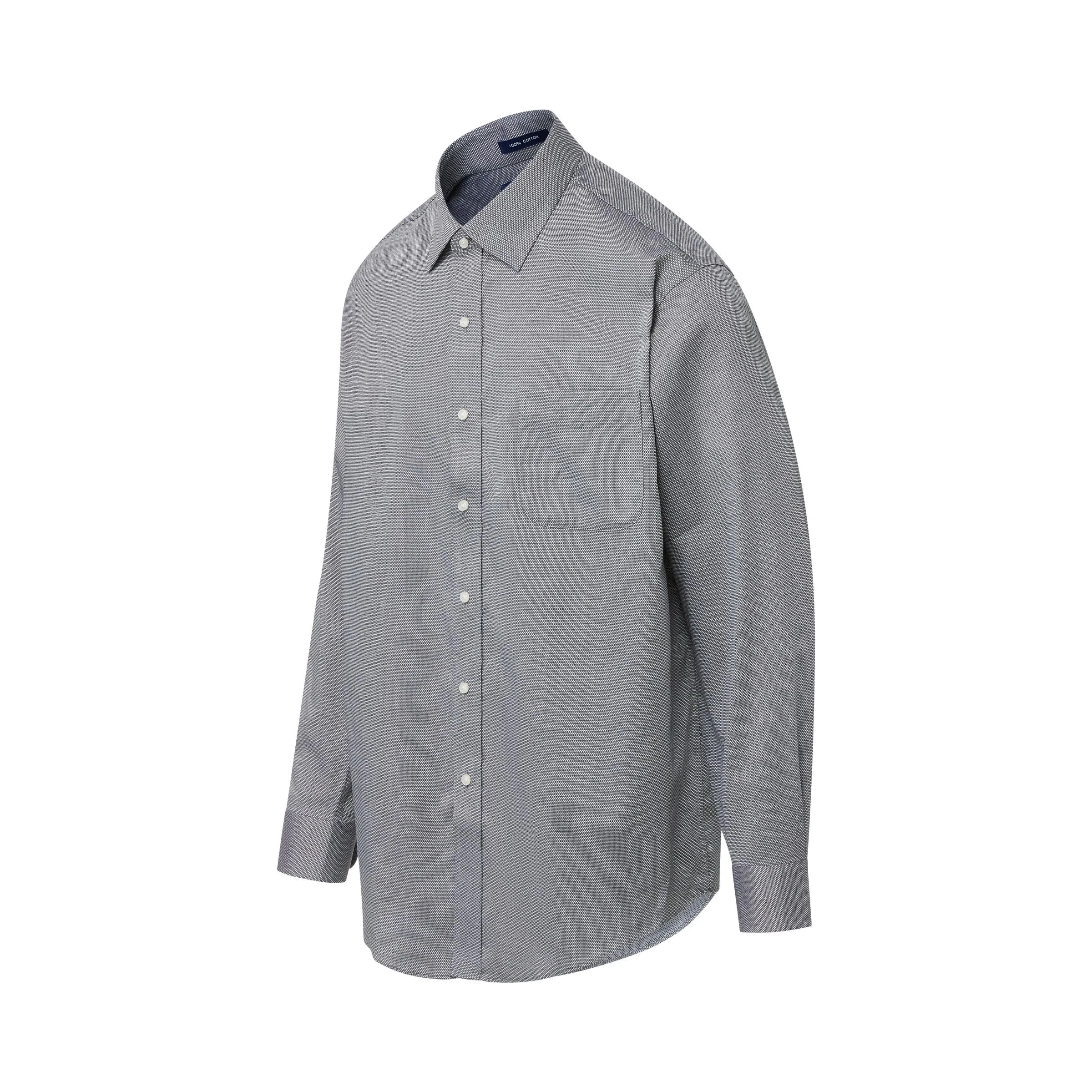 Dark Grey Long Sleeve  ‘Ryan’ Dress Shirt with Magnetic Closures