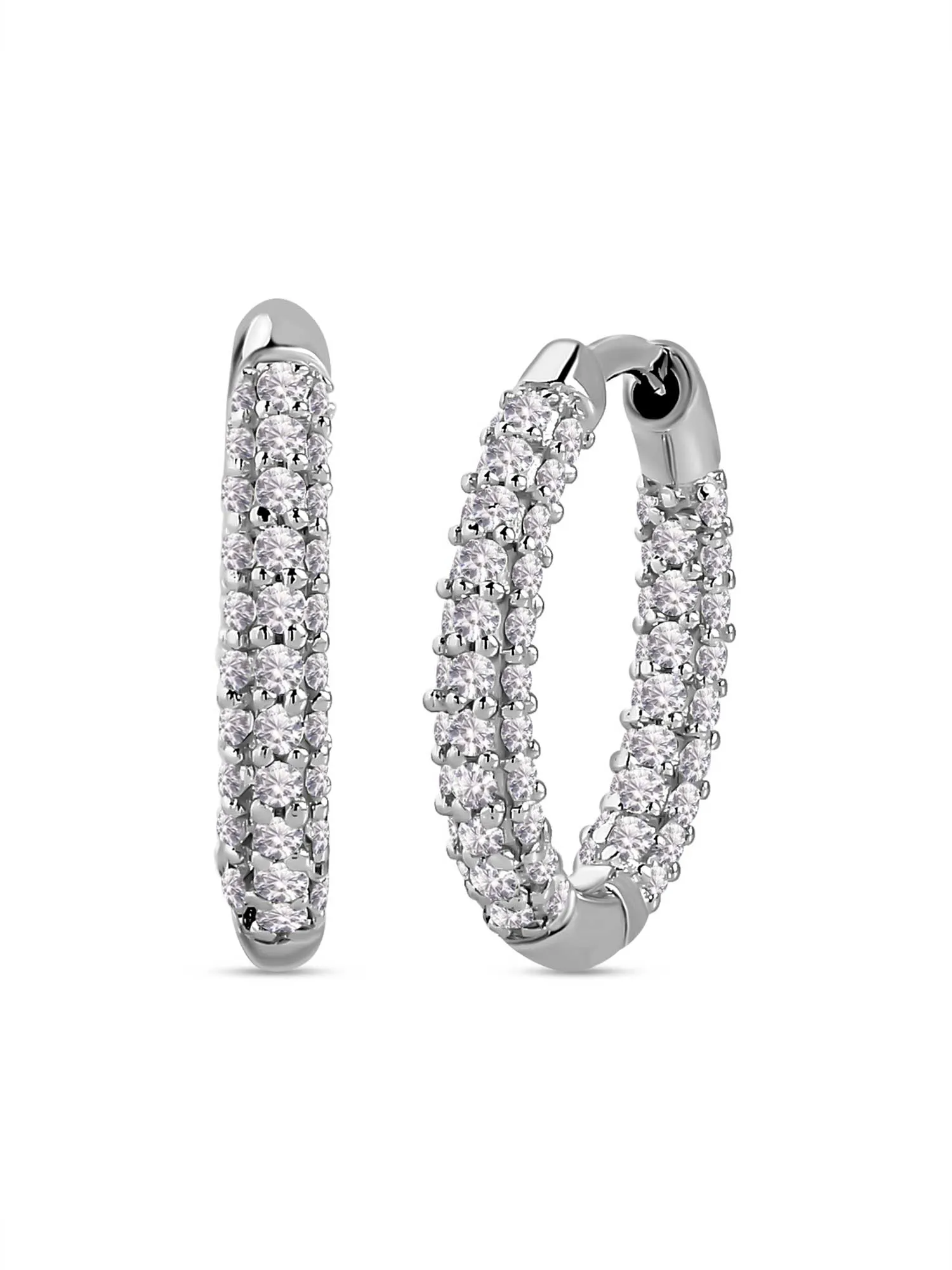 Diamond Look Trendy Hoop Earrings For Women