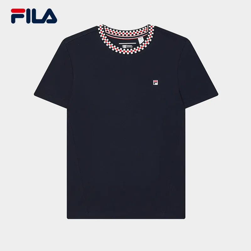 FILA CORE LIFESTYLE MH1 DNA-FRENCH CHIC Women Short Sleeve T-shirt (Navy)