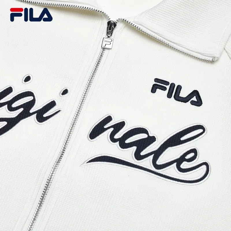 FILA CORE LIFESTYLE ORIGINALE FRENCH TENNIS CLUB Women Knitted Short Sleeve Shirt with Zipper (Navy / White)