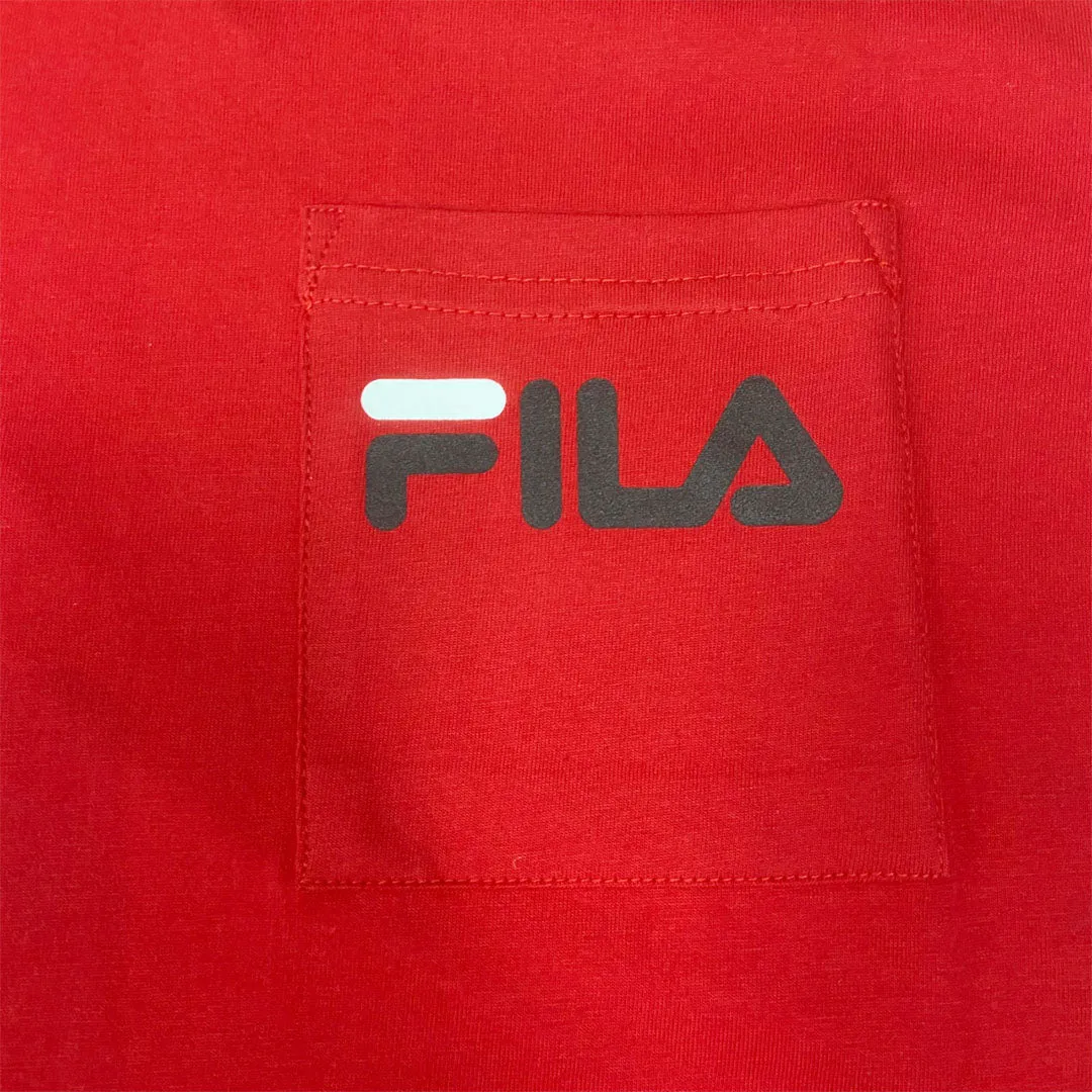 FILA Curtis Short Sleeve Chest Pocket T-Shirt - Red