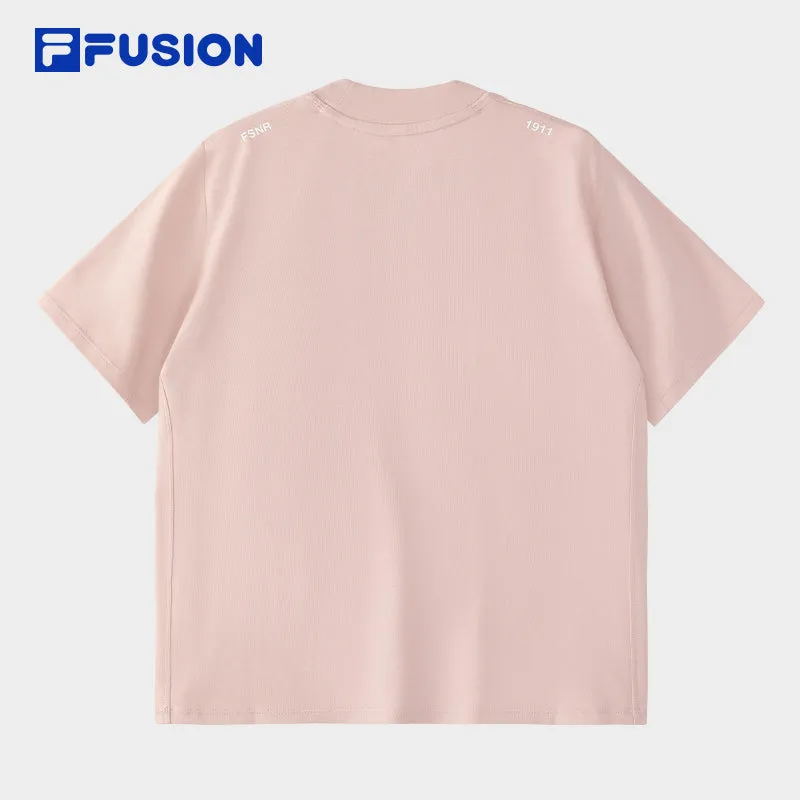 FILA FUSION INLINE FUSIONEER 1 Women Short Sleeve T-shirt (White / Pink / Matcha Khaki)