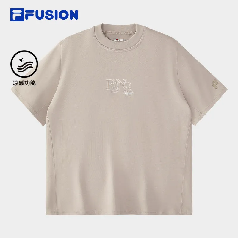 FILA FUSION INLINE FUSIONEER 1 Women Short Sleeve T-shirt (White / Pink / Matcha Khaki)