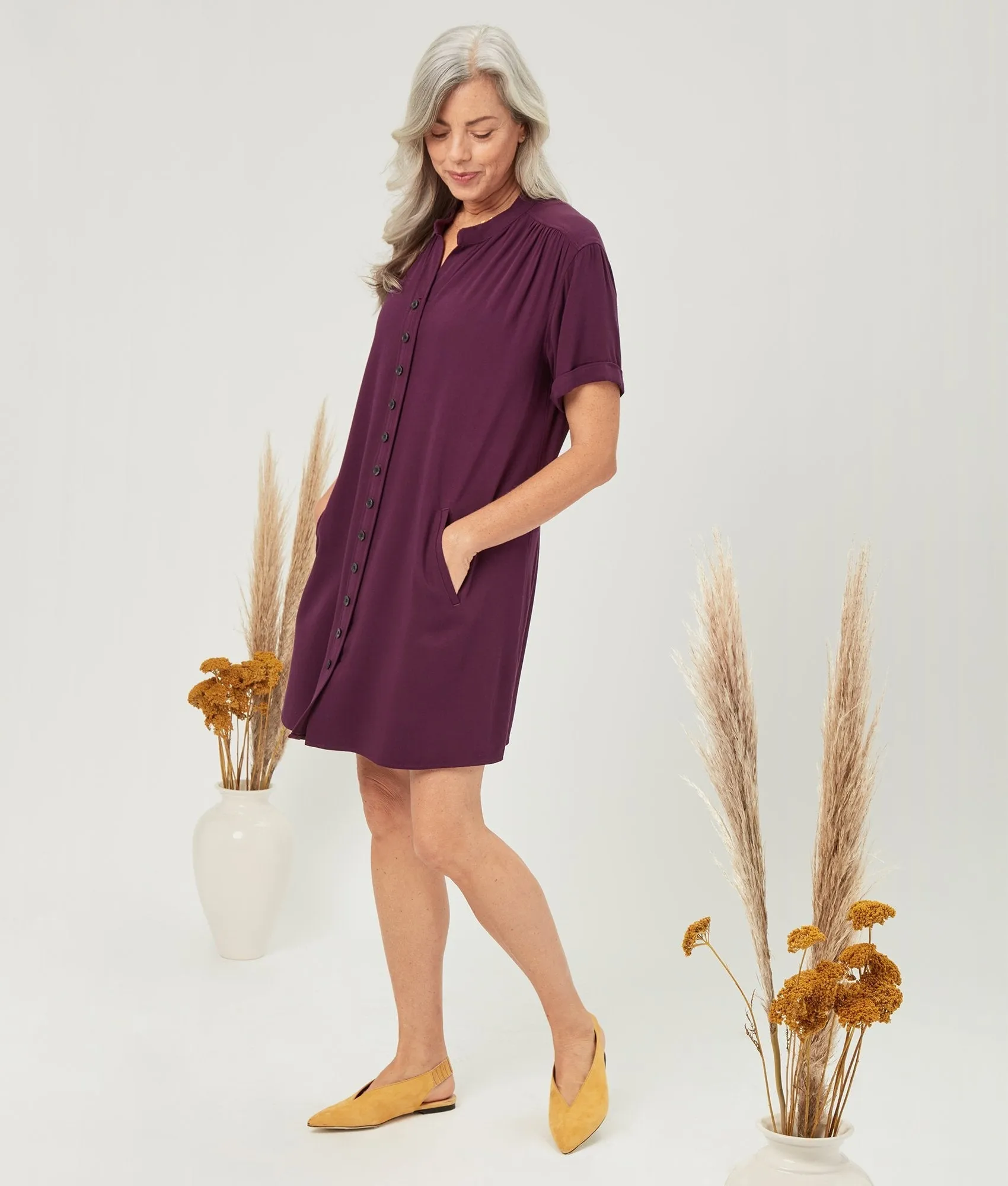 Frieda Essential Magnetic Button Front Day Dress | MagnaReady