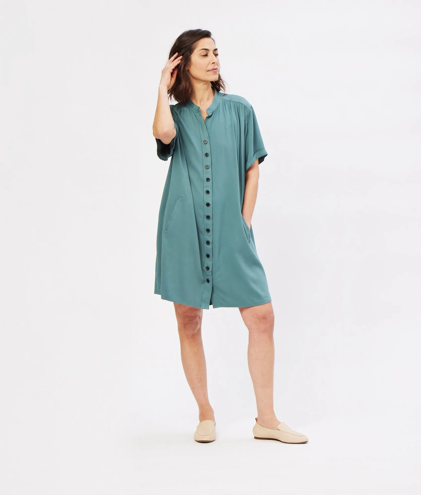 Frieda Essential Magnetic Button Front Day Dress | MagnaReady