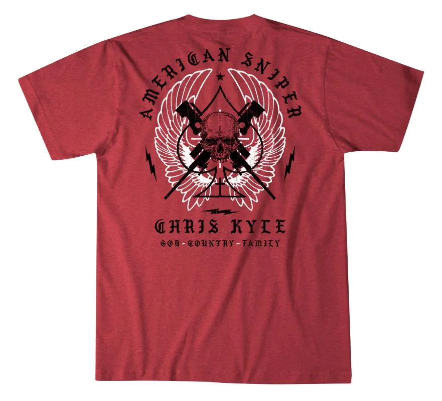 'Howitzer' Men's Chris Kyle Country Short Sleeve Tee - Red Heather