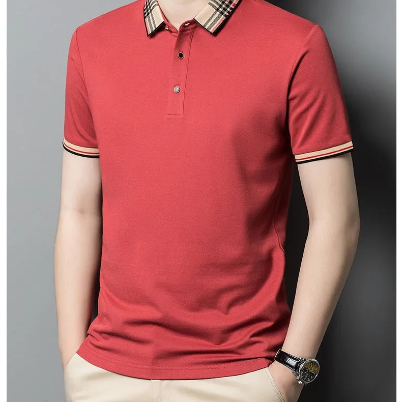 INSTOCK - Summer men's lapel polo shirt solid color casual men's