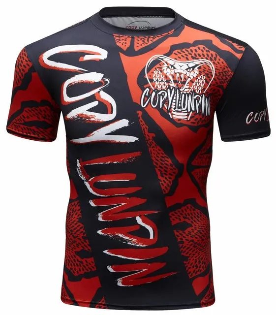 King Cobra Compression 'Red Scales' Elite Short Sleeve Rashguard