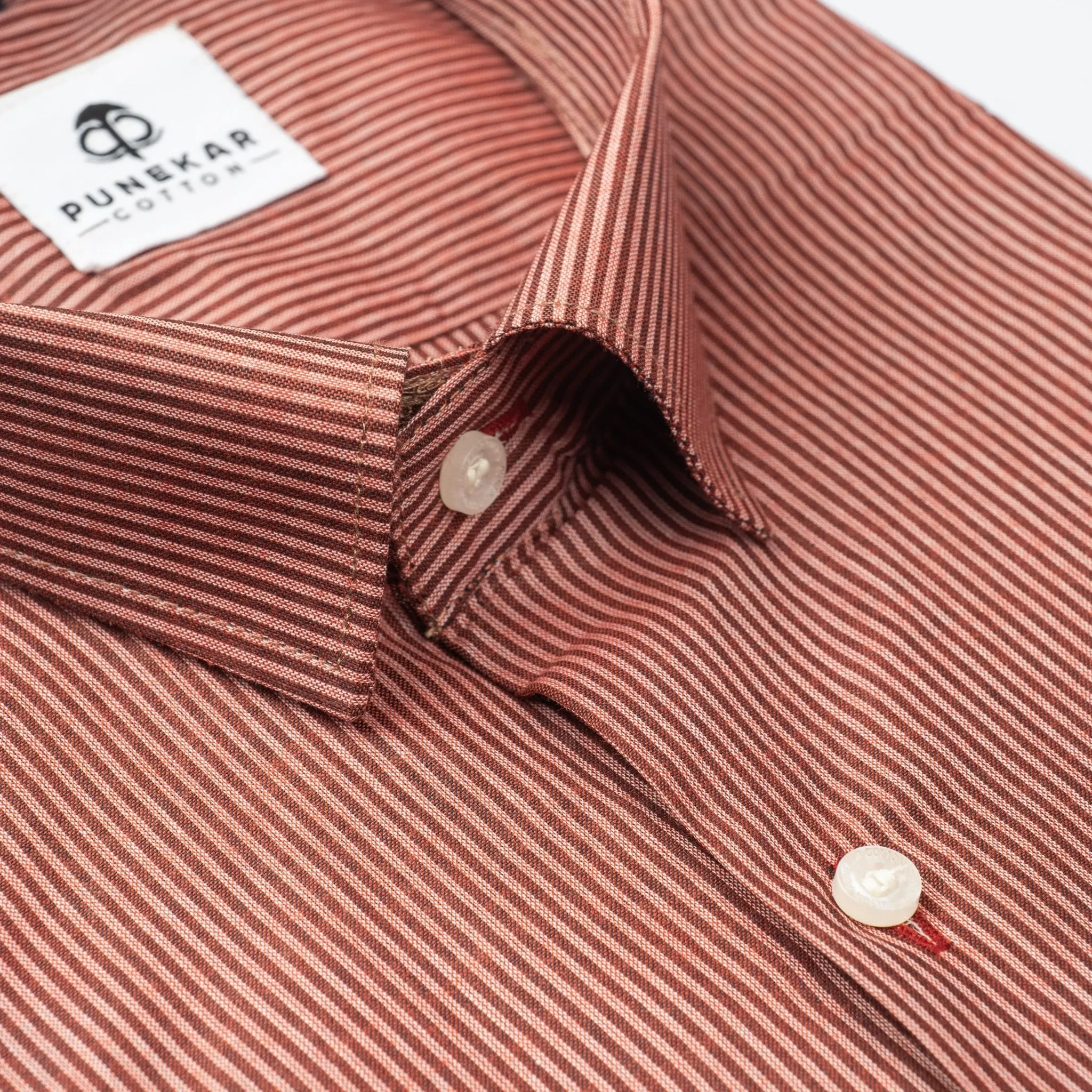 Light Red Color Lining Paper Cotton Shirts For Men