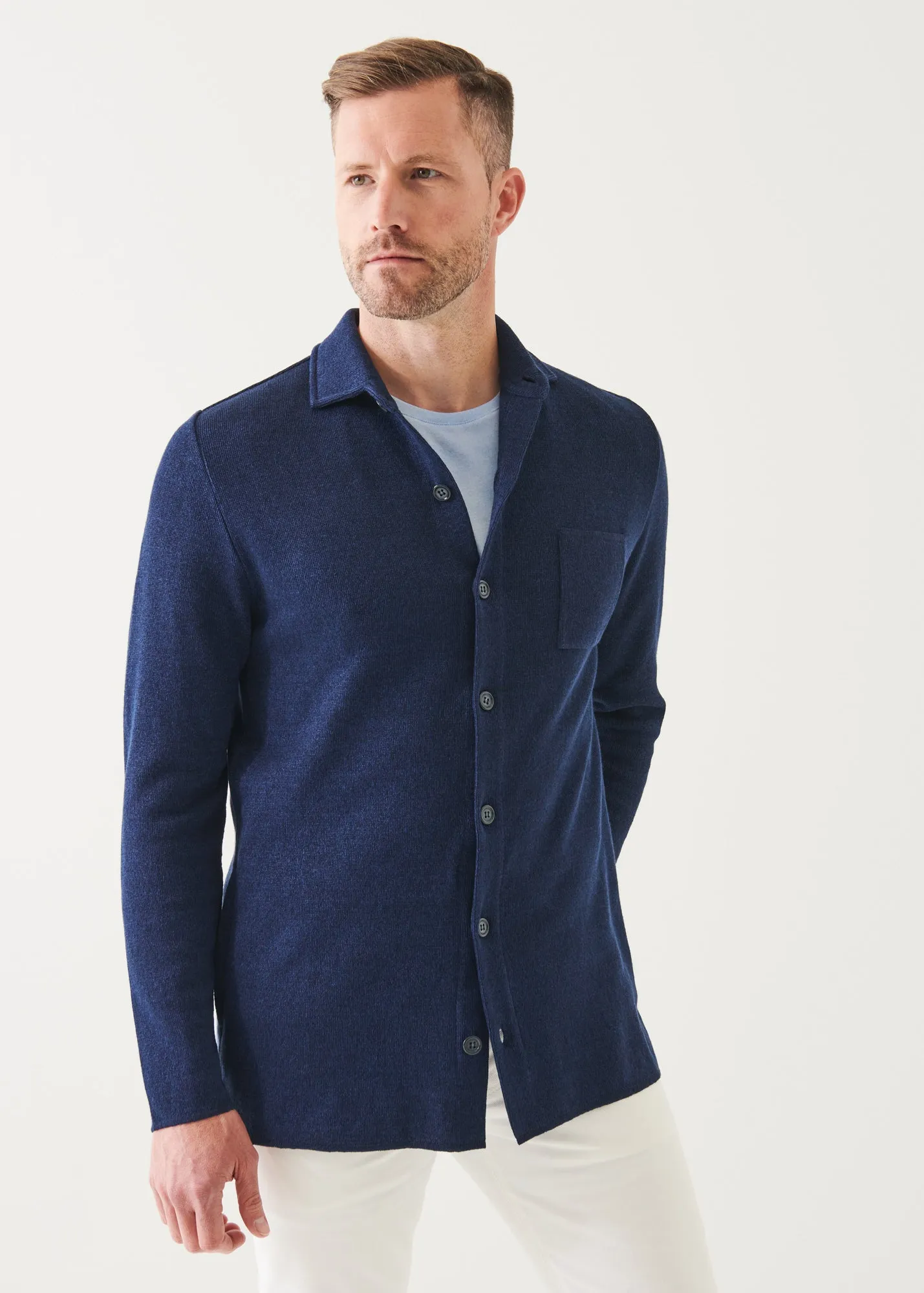 LINEN COTTON BLEND SHIRT JACKET