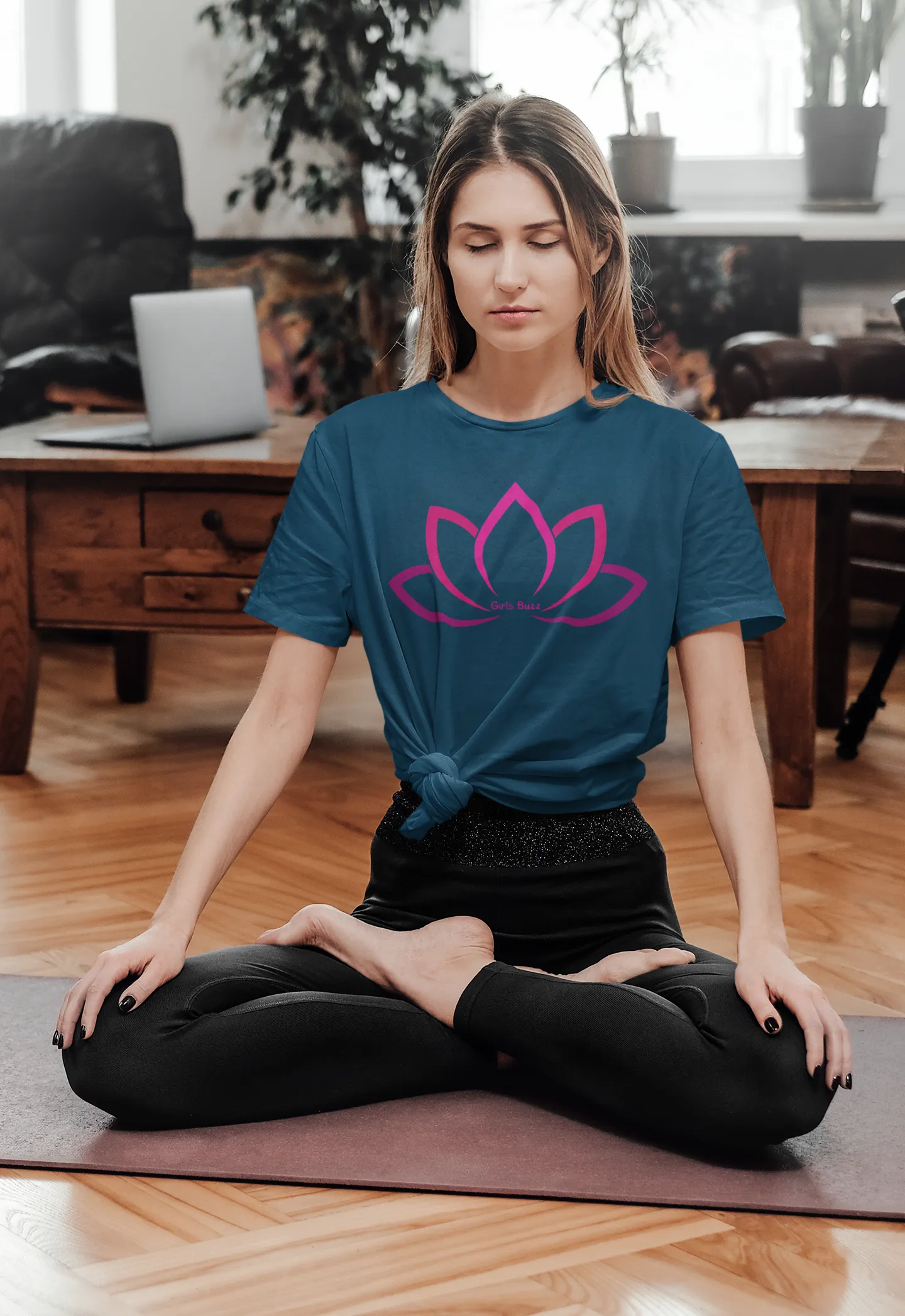 Lotus Flower Yoga Oversized Tee