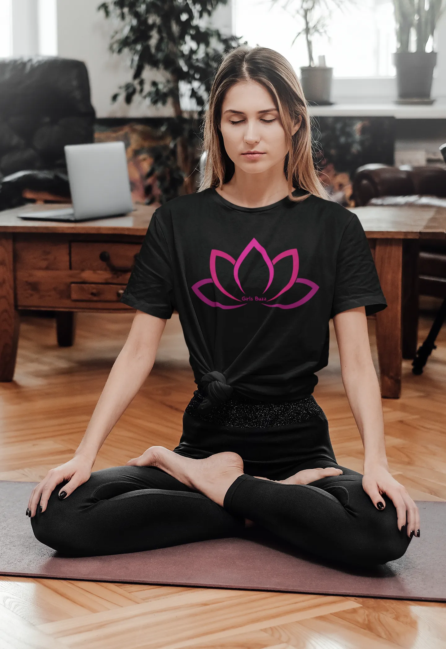 Lotus Flower Yoga Oversized Tee