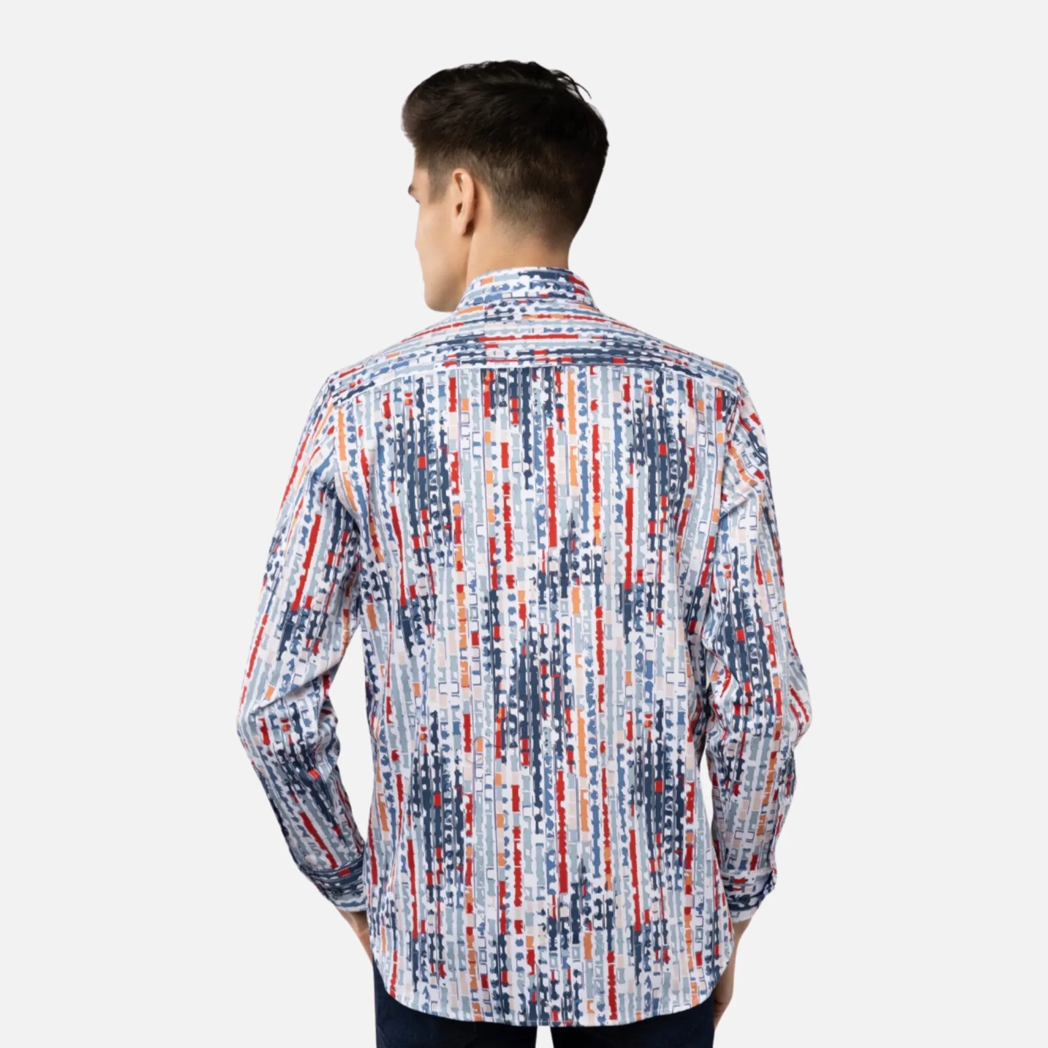 Luchiano Visconti Men Multi Color Sport Shirt 4960 - Italian Fabric Elegance, Turkish Craftsmanship