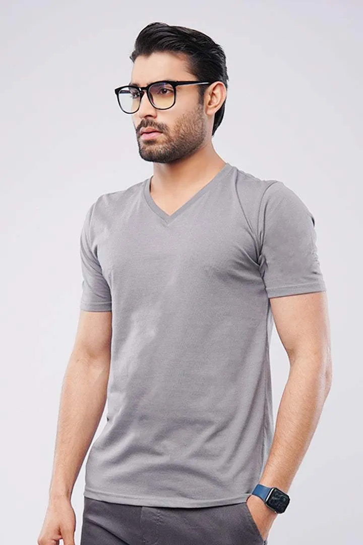 Metal Gray V-Neck