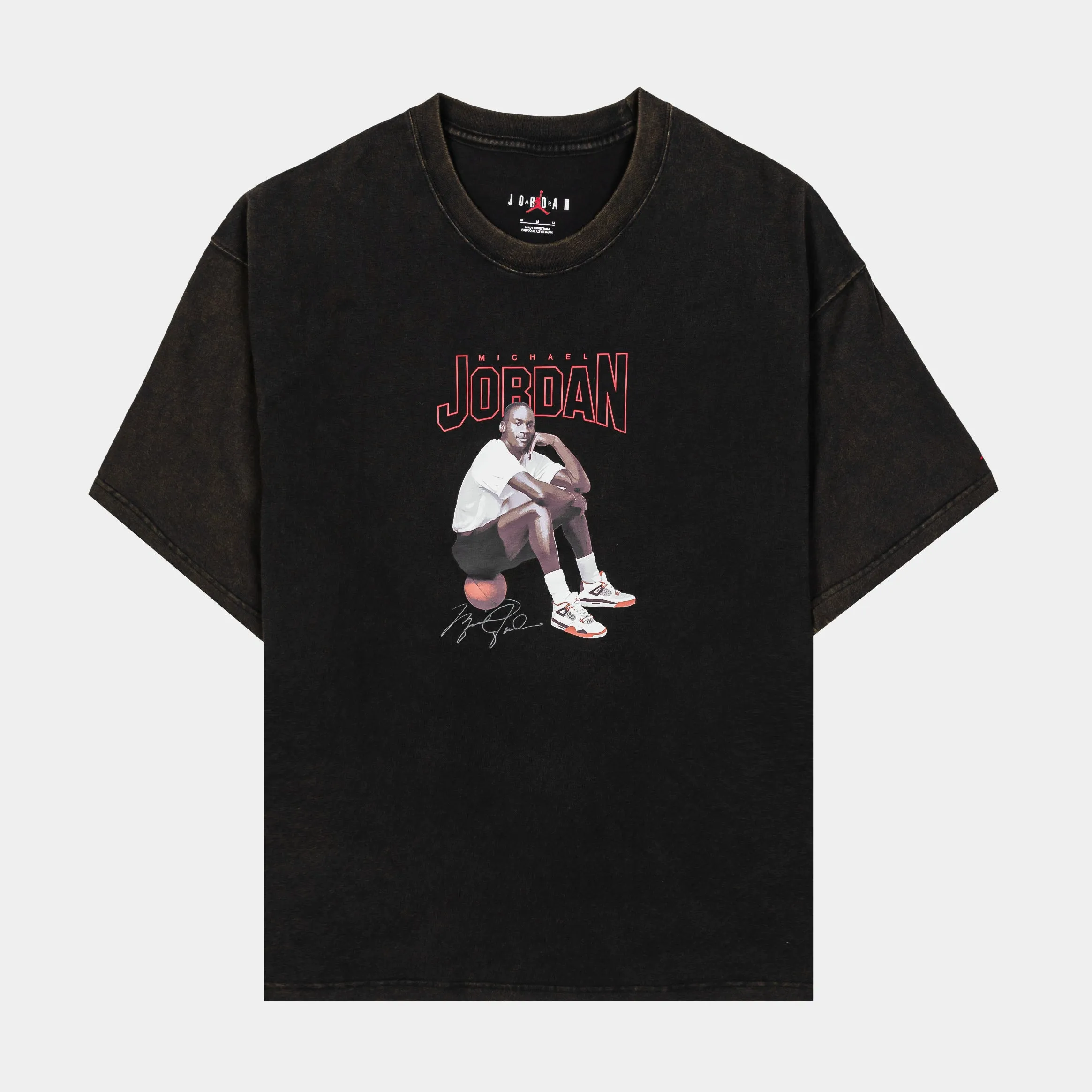 Michael Jordan Graphic Womens Short Sleeve Shirt (Black)