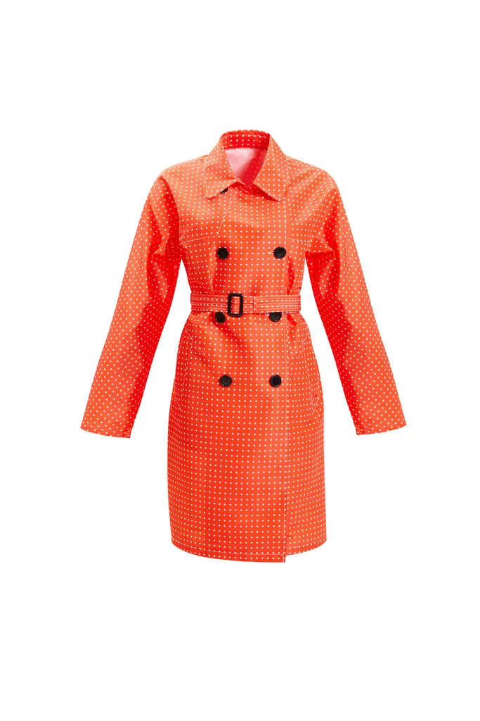 Microdot Raincoat Orange