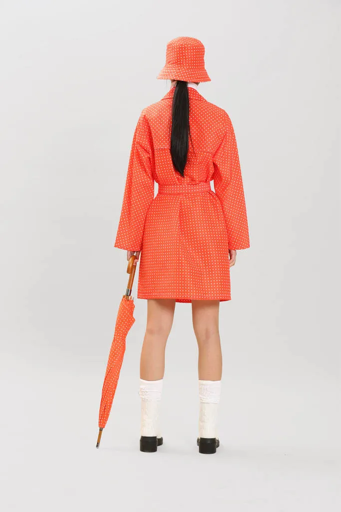 Microdot Raincoat Orange