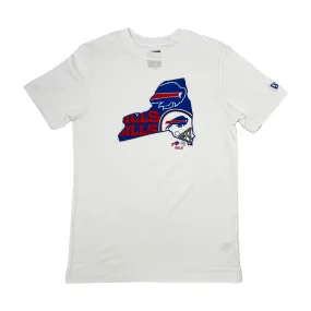 New Era Bills With Embroidered NYS Patch White Short Sleeve Shirt